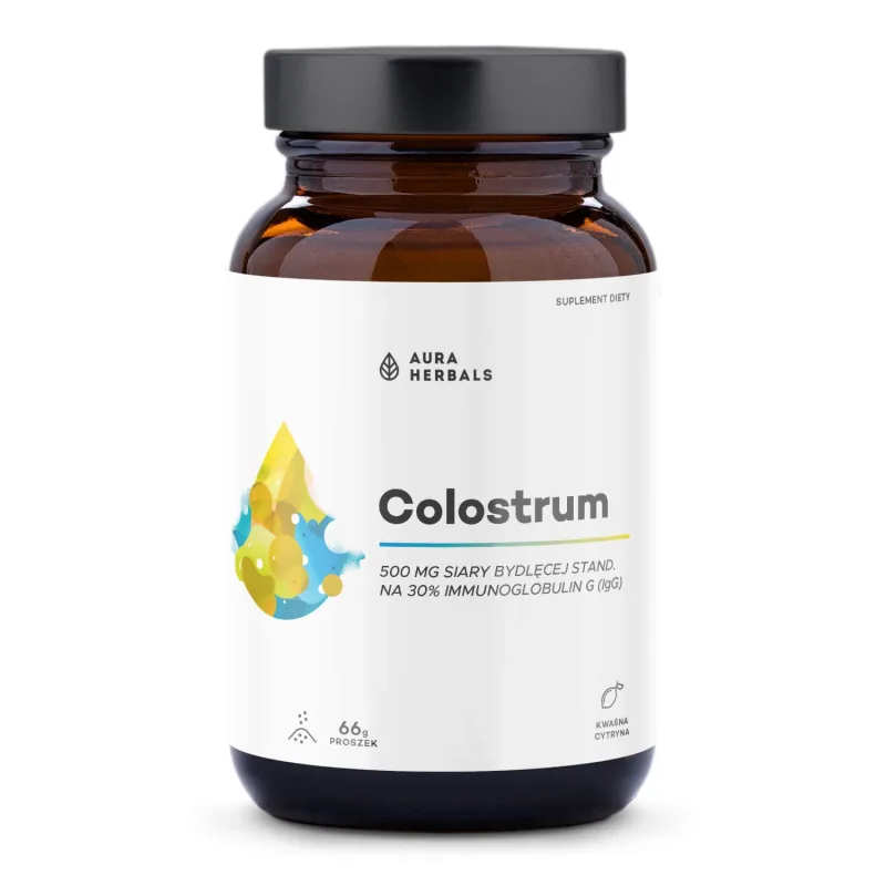 Aura Herbals Colostrum 500 mg, aromă de lămâie acră, 66 g — preț și oferte