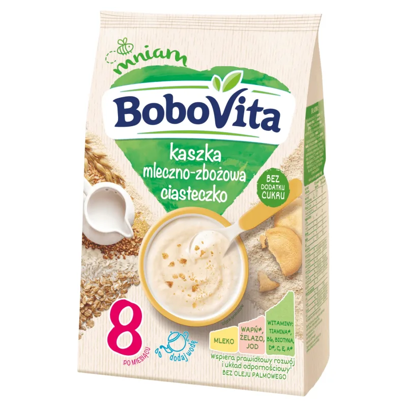 BoboVita Terci de orez cu lapte, biscuit, fără zahăr adăugat, după 12 luni, 210 g — preț și oferte