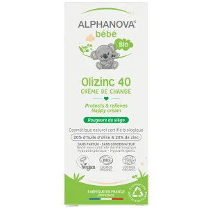 Alphanova Bebe, Oilzinc 40 Bio cremă pentru scutece, de la naștere, ameliorarea iritațiilor, 50 g
