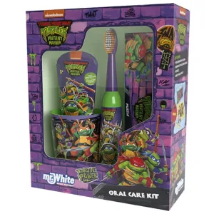 Mr White Ninja Turtles, set de periaj dinți pentru copii, periuță de dinți + pastă de dinți + ceașcă + puzzle