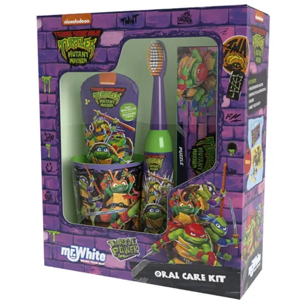 Mr White Ninja Turtles, set de periaj dinți pentru copii, periuță de dinți + pastă de dinți + ceașcă + puzzle — preț și oferte