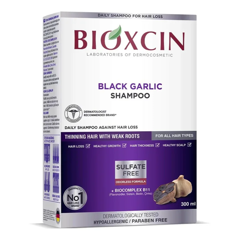 Bioxcin, șampon pentru căderea părului cu usturoi negru, 300 ml — preț și oferte