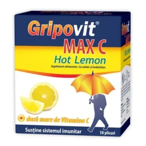 Gripovit Max C Hot Lemon, 10 plicuri – Zdrovit