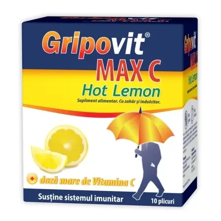Gripovit Max C Hot Lemon, 10 plicuri – Zdrovit — preț și oferte