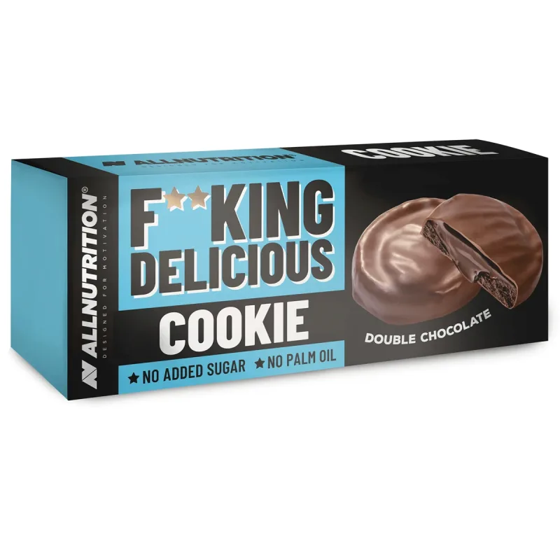 Allnutrition Fitking Delicious Cookie Double Chocolate, prăjituri brownie cu alge marine, fără zahăr adăugat, 128 g — preț și oferte