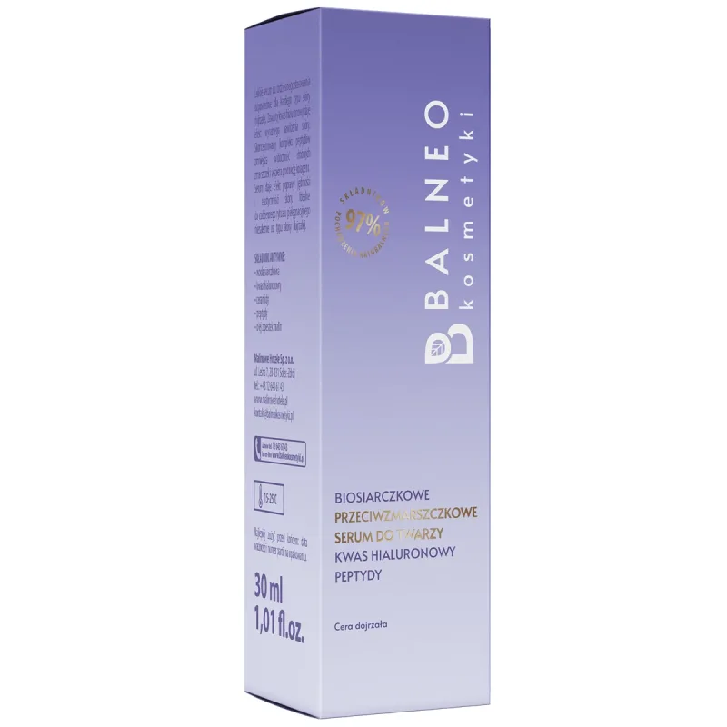Balneokosmetics, ser facial antirid cu biosulfură și acid hialuronic, 30 ml — preț și oferte