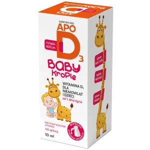 ApoD3 Baby Drops, vitamina D3 400 UI pentru sugari și copii din prima zi, 10 ml