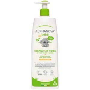 Alphanova Bebe, gel de curățare hrănitor pentru corp, față și păr Bio, piele uscată și atopică, 500 ml