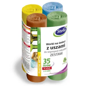 Stella, saci de colectare a deșeurilor, cu urechi, 35 l, 4 x 10 bucăți