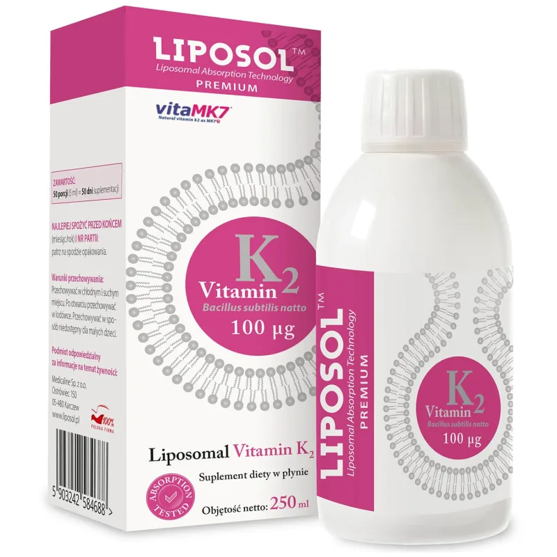 Liposol Liposomal Vitamina K2, 250 ml Medicaline — preț și oferte