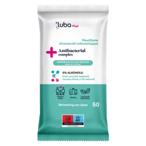 Luba Med Complex antibacterian, șervețele umede răcoritoare, 50 bucăți