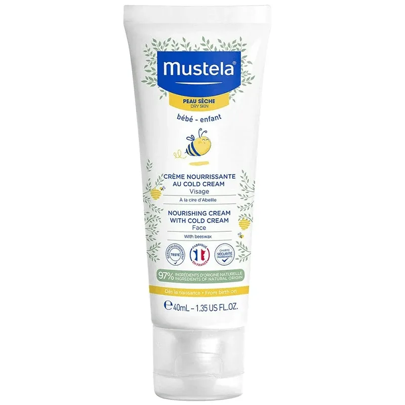 Mustela, cremă de față hrănitoare, cu Cold Cream și ceară de albine organică, de la naștere, piele uscată, 40 ml — preț și oferte