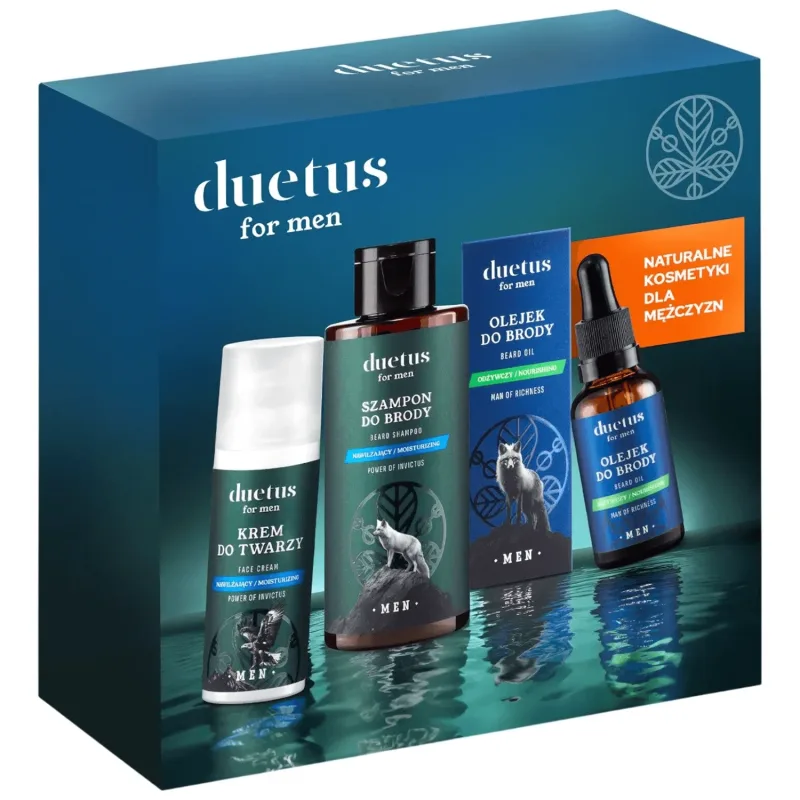 Duetus For Men Set pentru față și barbă, șampon pentru barbă, 145ml + cremă pentru față, 50ml + ulei pentru barbă, 30ml — preț și oferte