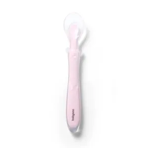 BabyOno, lingură din silicon flexibil, roz, de la 6 luni, 1 buc