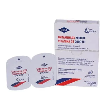 Vitamina D3, 2000IU, 30 filme orodispersabile, Ibsa Ibsa Farmaceutici — preț și oferte