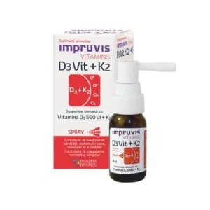 Suspensie uleioasa cu D3Vit+K2, 10 ml, Impruvis D3Vit
