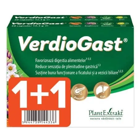 Pachet Verdiogast, 2x20 capsule, Plant Extrakt — preț și oferte