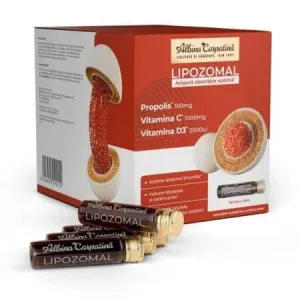 Lipozomal Propolis, Vitamina C si Vitamina D3, 30 fiole, Albina Carpatina