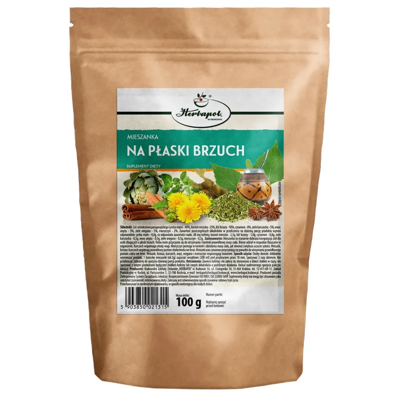 Herbapol Mieszanka Na Płaski Brzuch, ceai de plante, 100 g — preț și oferte