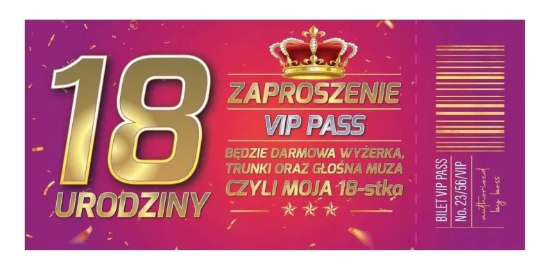 Invitație pentru a 18-a aniversare + plic — preț și oferte