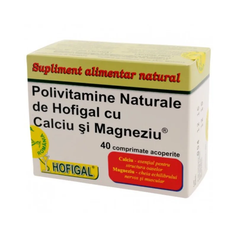 HOFIGAL Polivitamine Calciu si Magneziu, 40 comprimate — preț și oferte
