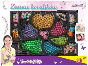 Set de mărgele din plastic, culori și forme mixte 650 bucăți