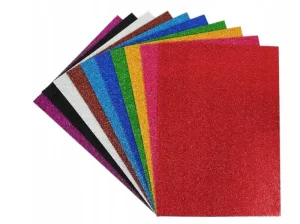 Spumă decorativă cu sclipici pentru lipici, 10 bucăți mix