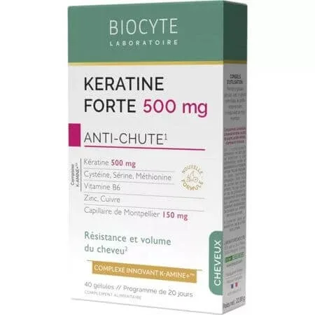 Keratine Forte, 500 mg, 40 capsule, Biocyte — preț și oferte