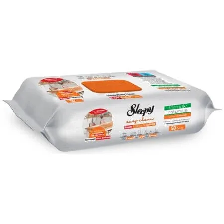 Servetele umede pentru bucatarie Easy Clean, Orange Oil, 50 bucati, Sleepy — preț și oferte