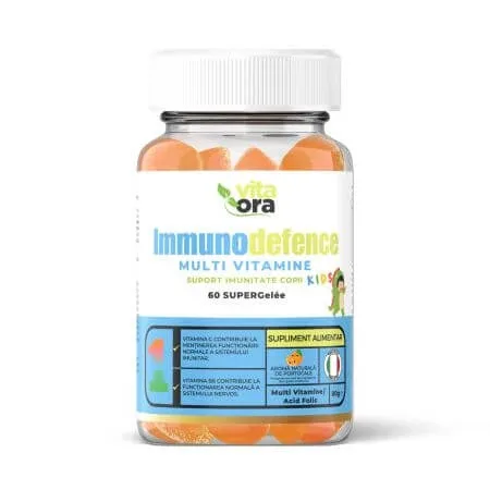 Immunodefence Kids Super Gelee, aroma de portocale, 60 jeleuri, Vita Ora — preț și oferte