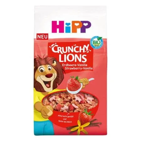 Muesli Lei crocanti Bio cu capsuni si vanilie, 300 g, Hipp — preț și oferte