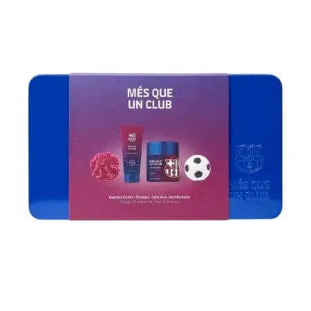 Set pentru barbati, Ingrijire par si corp, in cutie metalica, FC Barcelona — preț și oferte