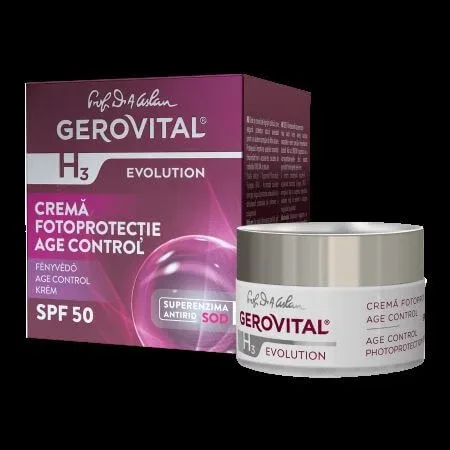 Crema fotoprotectie Age Control cu SPF50 H3 Evolution, 50 ml, Gerovital — preț și oferte