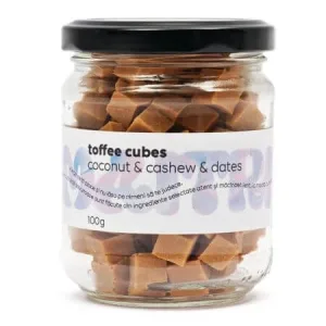 Cuburi de fudge cu lucuma si mesquite Toffee Cubes, 100 g, Maitri