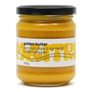 Crema din fulgi de cocos cu turmeric si piper negru Golden Butter, 200 g, Maitri