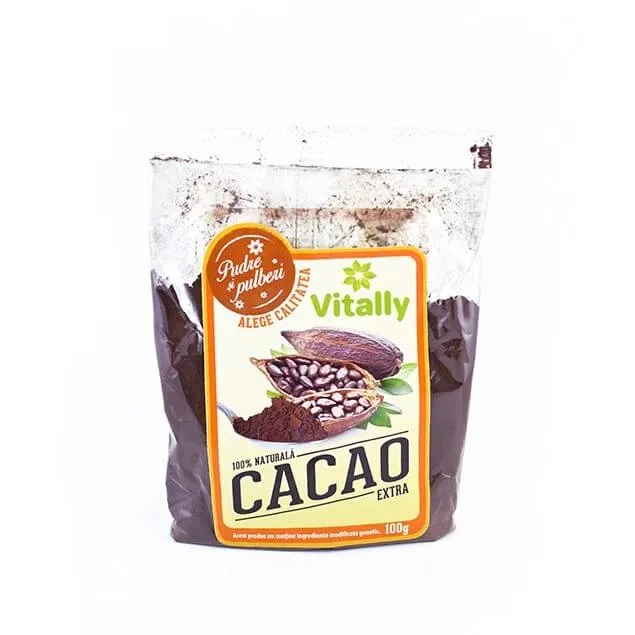 Pudra cacao alcanizata extra, 100 grame, Vitally — preț și oferte