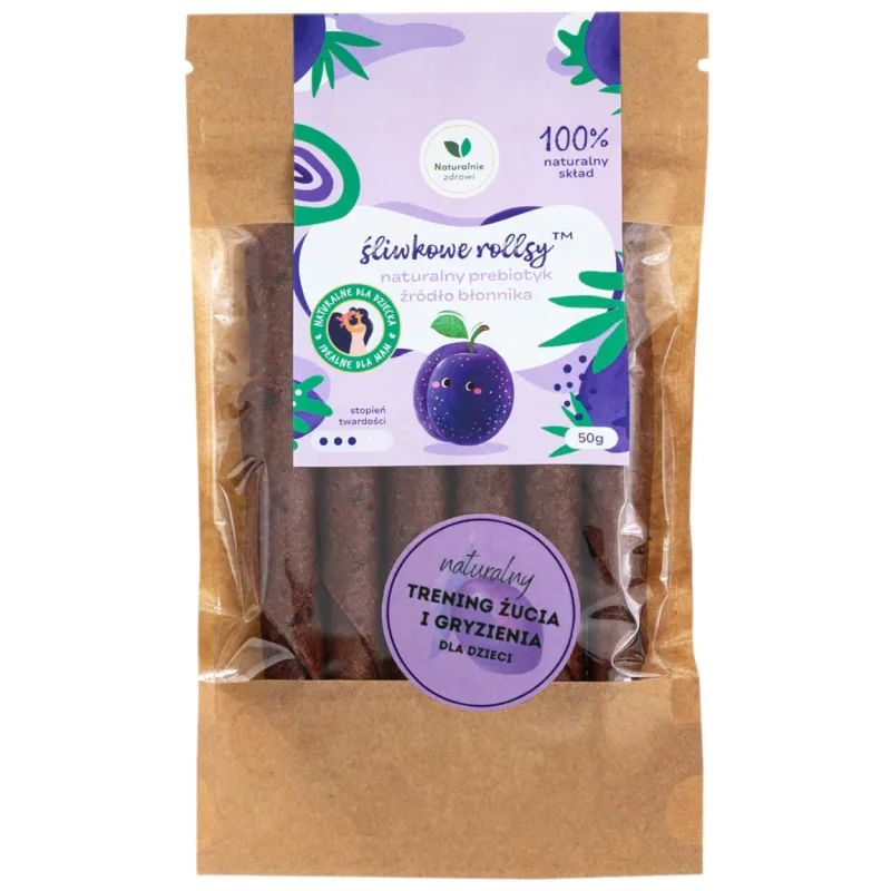 Rulouri de prune Naturally Healthy, un prebiotic natural și o sursă de fibre, 50 g — preț și oferte