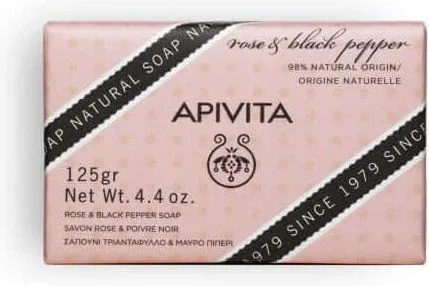 Săpun Natural Apivita cu Trandafir & Piper Negru 125 Gr — preț și oferte
