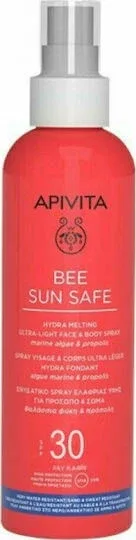 Apivita Bee Sun Safe Hydra Melting Ultra Light Loțiune Solară Rezistentă la Apă pentru Față și Corp SPF30 Spray 200ml — preț și oferte