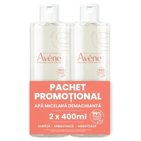 Pachet Apa micelara demachianta, 400 ml + 400 ml, Avene EauThermale Avene — preț și oferte