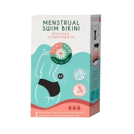 Slip menstrual reutilizabil pentru apa, marimea M, Negru, 1 bucata, FemiEko — preț și oferte