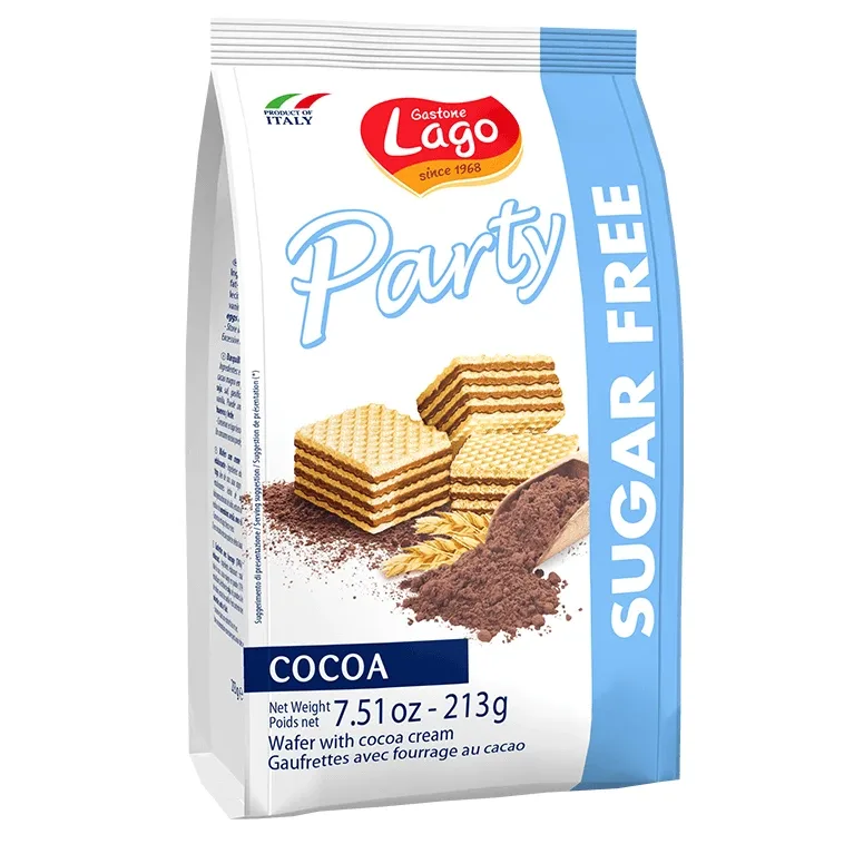 Napolitane fara zahar cu crema cacao, 213 g, Lago — preț și oferte