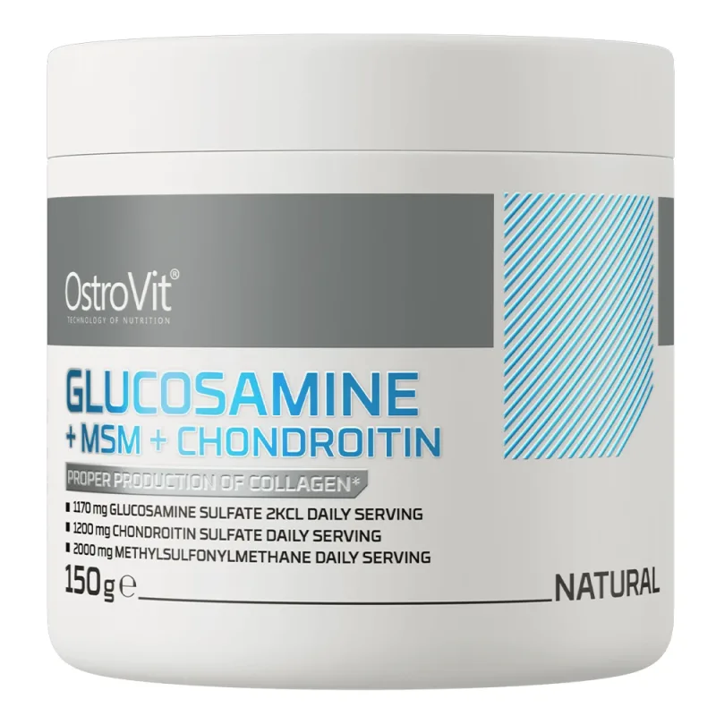 OstroVit Glucozamină + MSM + Condroitină, aromă naturală, 150 g — preț și oferte