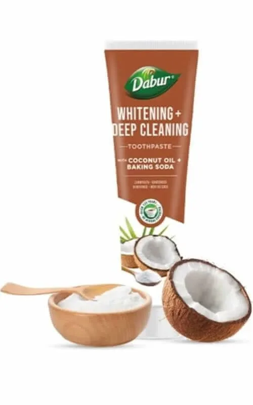 Pastă de dinți albitoare cu ulei de nucă de cocos și bicarbonat de sodiu 100ml Dabur — preț și oferte