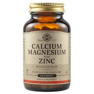Calciu Magneziu Plus Zinc, 100 tablete, Solgar