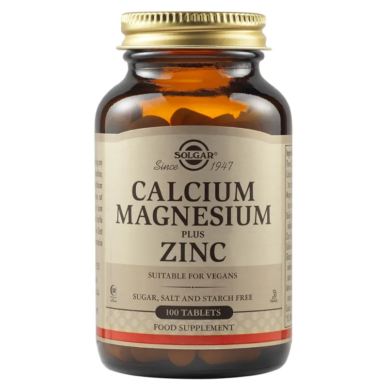 Calciu Magneziu Plus Zinc, 100 tablete, Solgar — preț și oferte
