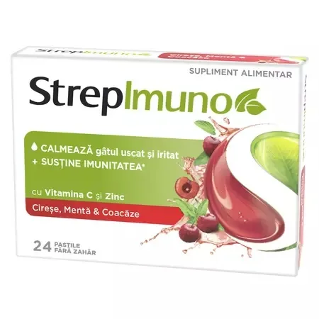 Strepimuno cu Cirese, Menta si Coacaze, 24 Pastile Reckitt Benckiser — preț și oferte