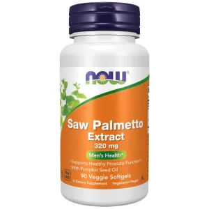 Now Foods Saw Palmetto Extract 320 mg, extract din fructe de palmier Sabal, 90 capsule