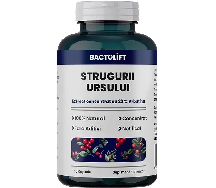 BactoLift Strugurii Ursului Formula Concentrata cu 20% Arbutina - Uva Ursi - 30 Capsule — preț și oferte