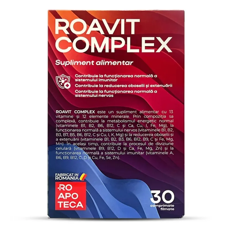 Roavit Complex Multivitamine, 30 comprimate filmate, Roapoteca — preț și oferte